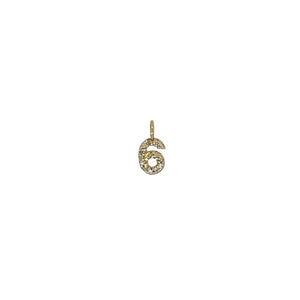 
                  
                    Load image into Gallery viewer, A perfect charm to add onto any chain or bracelet. Cast in 14kt yellow gold adorned with 11 round cut diamonds.
                  
                