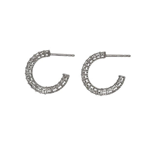 
                  
                    Load image into Gallery viewer, These round crystal studded style hoop earrings are available in either sterling silver or 14 kt yellow gold vermeil.&amp;nbsp;
                  
                