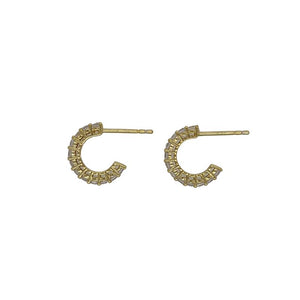 
                  
                    Load image into Gallery viewer, These round crystal studded style hoop earrings are available in either sterling silver or 14 kt yellow gold vermeil.&amp;nbsp;
                  
                