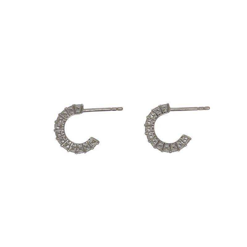 
                  
                    Load image into Gallery viewer, These round crystal studded style hoop earrings are available in either sterling silver or 14 kt yellow gold vermeil.&amp;nbsp;
                  
                