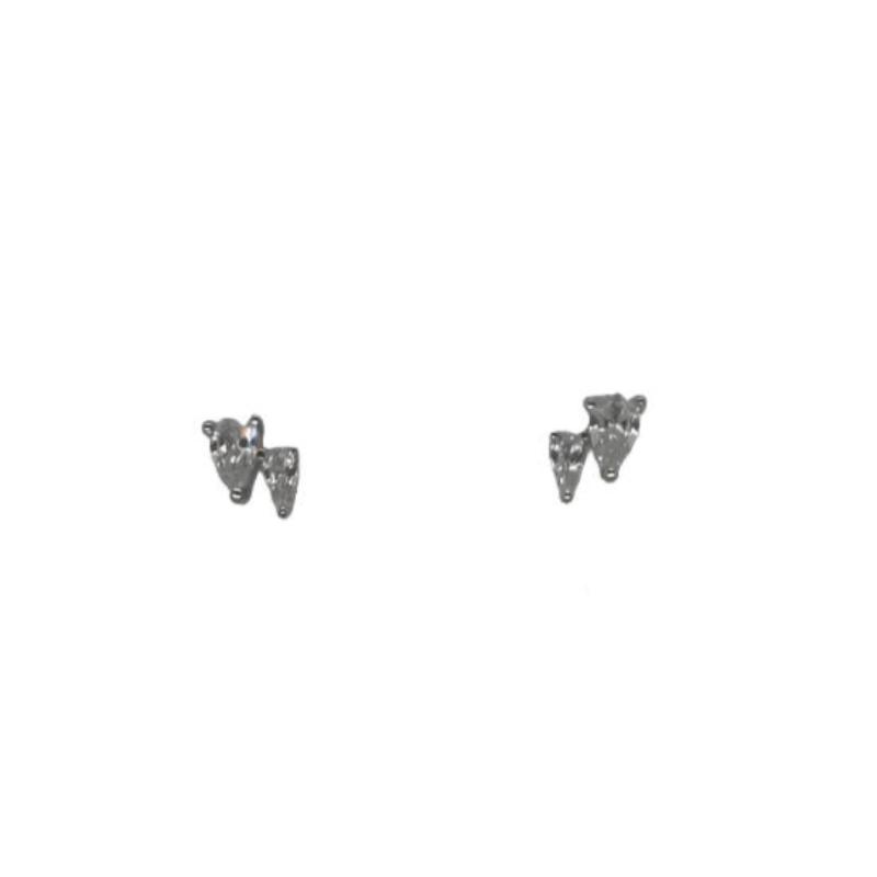 These 2 pear shaped crystal cluster studs are made of solid sterling silver. Available in sterling silver and 14 kt gold vermeil