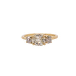 Casted in 14kt, this 3 stone ring is the perfect engagement ring.