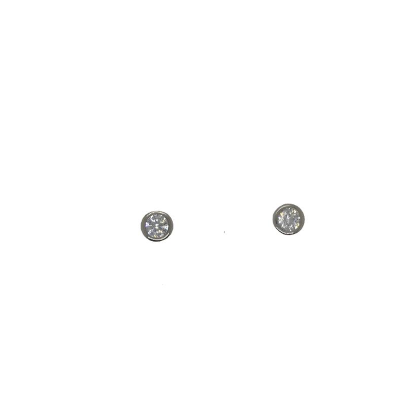 
                  
                    Load image into Gallery viewer, These studs are made with 14 kt gold vermeil, with a rounded genuine crystal centered in the middle. Available in sterling silver and 14 kt gold vermeil.
                  
                