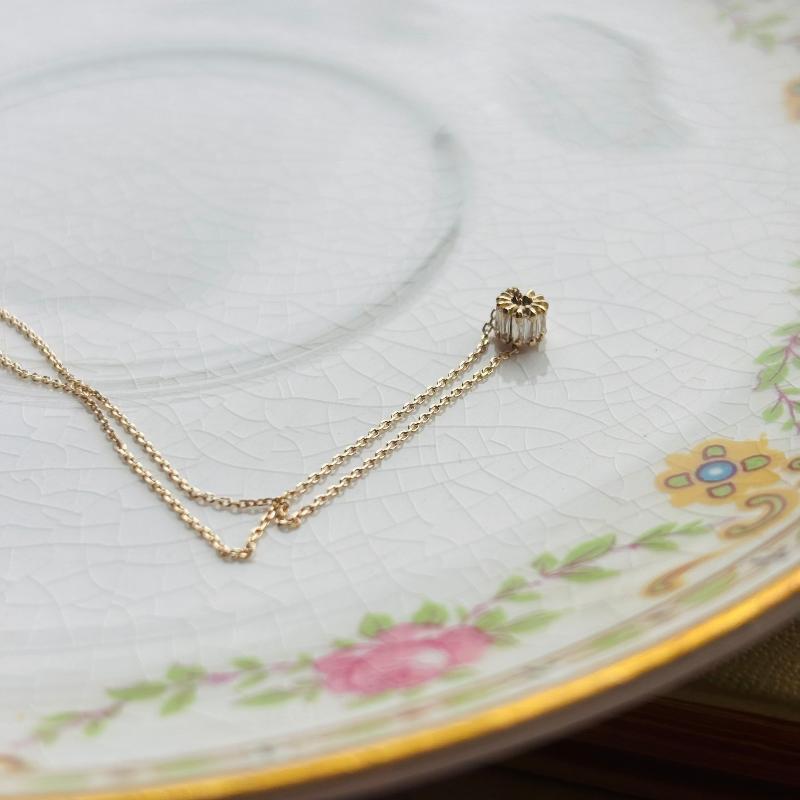 
                  
                    Load image into Gallery viewer, This beautiful yet simple, 14 kt gold rondel charm necklace is perfect for an everyday look.
                  
                