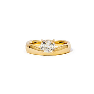 
                  
                    Load image into Gallery viewer, This solitaire vintage cushion cut is the perfect statement piece to add to your collection. With just over 1 ct on a rounded band, this show-stopper is one of a kind.
                  
                