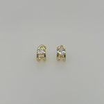 A front view of the Tara statement Earrings in Yellow Gold