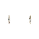 These crystal bar studs are made of 925 sterling silver. Now available in 14 kt yellow gold vermeil.